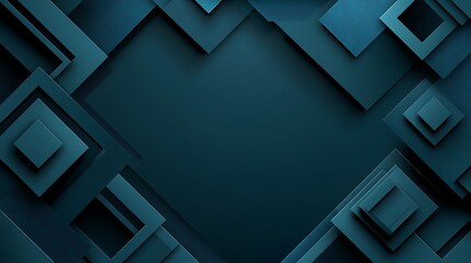 Abstract Teal Geometric Square Pattern Design