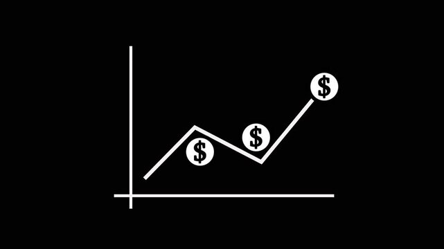  Dollar sign currency symbol with arrow graph going down.