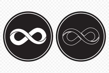 Infinity shape icon set endless vector illustration