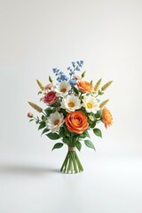 Fototapeta premium there is a bouquet of flowers that is on a table