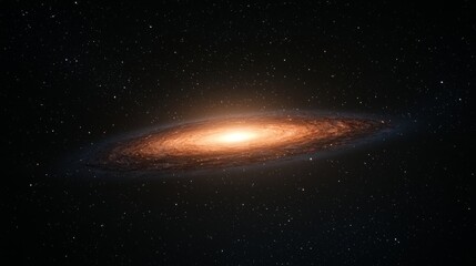 Obraz premium Broad Elliptical Galaxy with Halo in Vast Universe Background