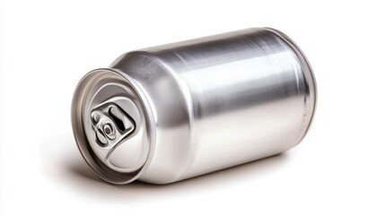 Aluminum can on white background; studio shot