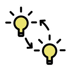 Idea Exchange Vector Filled Icon Design