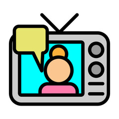 Talk Show Vector Filled Icon Design