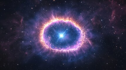 Majestic Nebula Ring in Elliptical Galaxy Formation