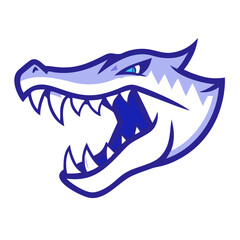 Fototapeta premium A fierce yet minimal crocodile head with sharp teeth Icon