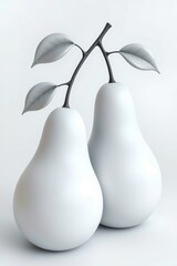 there are two pears that are sitting next to each other