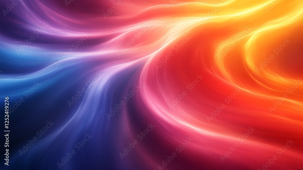 Aufkleber Colorful abstract wave pattern with vibrant gradient hues, dynamic flow concept