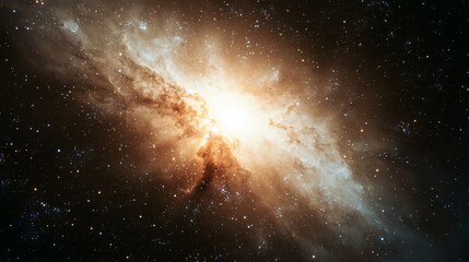 Obraz premium Intense Explosion in a Far Flung Galaxy with Bright Stars and Nebulae