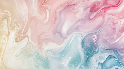 Abstract Pastel Swirls of Paint Create a Dreamlike Marble Effect