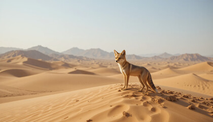 desert fox at sand desert