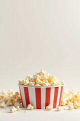 there is a bowl of popcorn sitting on a table