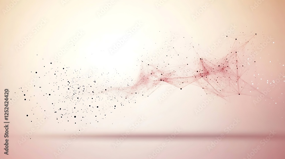 Aufkleber abstract red network dots lines design