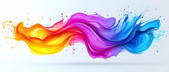 Colorful paint swirl, abstract art
