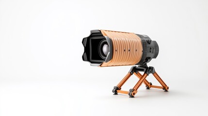 Unique Camera Lens Design with Flexible Tripod Stand. Generative AI