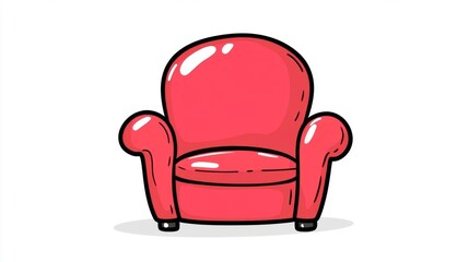 Obraz premium Red Chair with Simple Design and Smooth Curves. Generative AI
