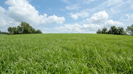 Fototapeta premium Rolling green field under a summer sky