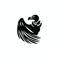 Obraz premium Andean Condor Black Silhouette on white background Vector cute design
