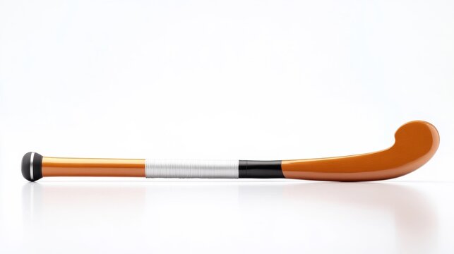 Close-up of a Field Hockey Stick on a White Background. Generative AI