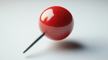 Red Push Pin Hyper-Realistic Art Minimalistic Composition