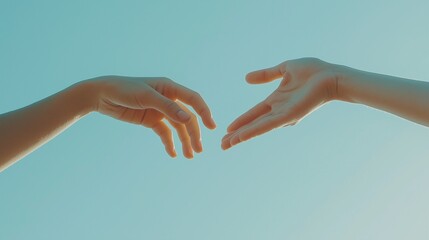 hands connect between two people
