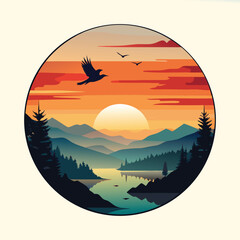  Abstract colorful summer beach, palm tree, retro, 80s style logo vector illustration 