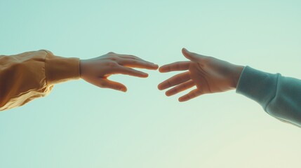 hands connect between two people