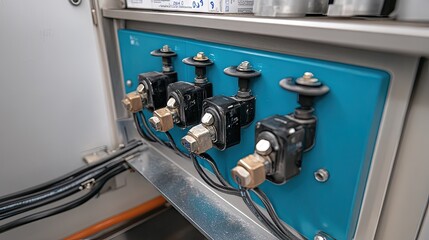 Vacuum pump connected to an AC unit's refrigerant lines to check for leaks