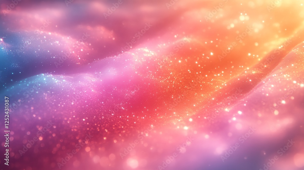 Leinwandbilder colorful sparkling gradient wave with dreamy bokeh effect. abstract fantasy background concept
