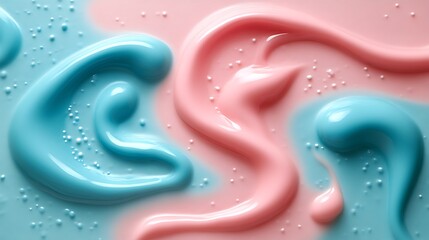 Swirling Pink and Blue Cream Abstract Texture