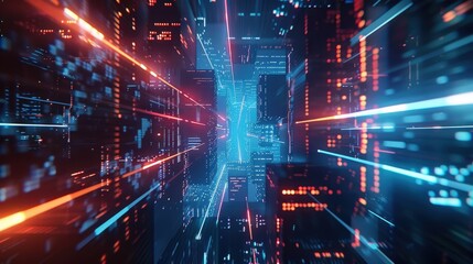 Futuristic Digital Visualization of Financial Data Showcasing Glowing Stock Market Trends and Abstract Growth Patterns. Generative AI
