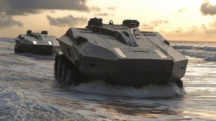 Innovative Automated Amphibious Vehicle Technology on Water Surface