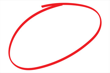 Red Doodle circle brush frame icon. isolated on white background. Vector illustration eps10.