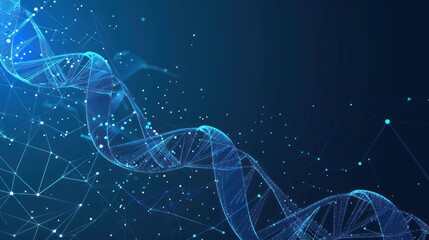 DNA helix digital model, science background, research