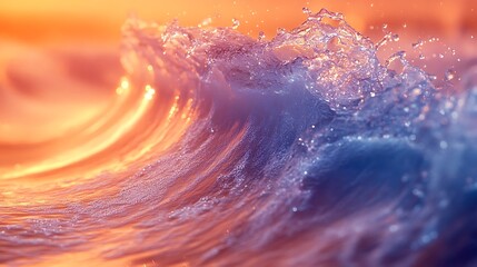 Fototapeta premium High-resolution macro capturing the beauty of textured color waves with minuscule glossy elements