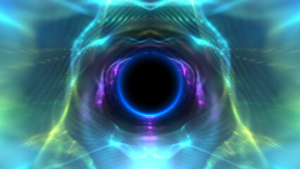 Portal with light effects. Neon tunnel. Abstract technology background.