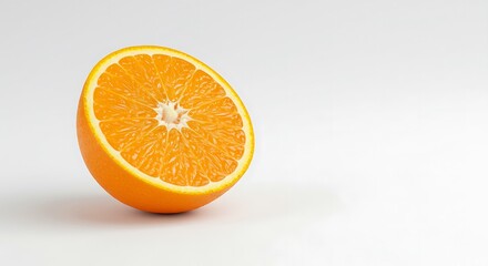 Fototapeta premium Fresh Half Orange Still Life on White Background Food Photography