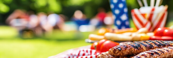  summer patriotic american barbecue in the park 