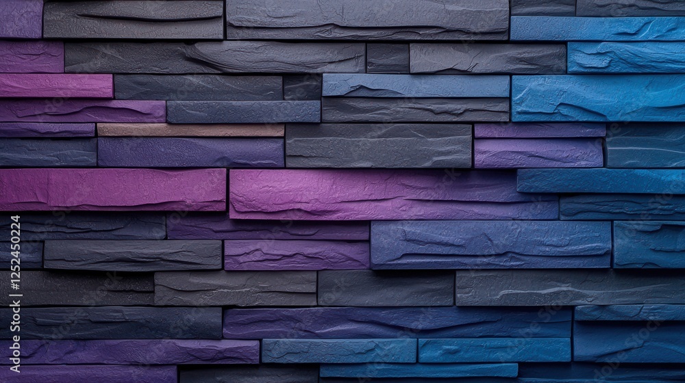 Poster abstract artistic design of gradient colored brick wall with textured surface elements