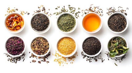 Assortment of Dried and Brewed Teas