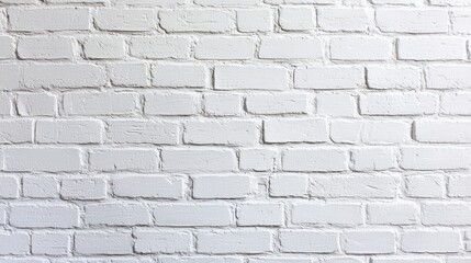 Uniform Bright White Brick Wall Design with Smooth Surface and Balanced Spacing for Modern Aesthetic
