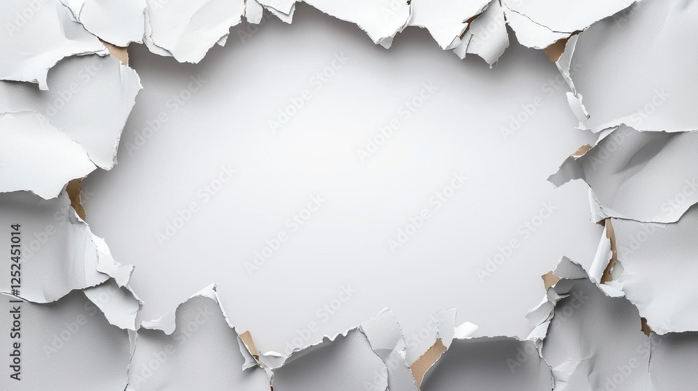 Poster realistic high-resolution torn paper texture with empty space for background or overlay use
