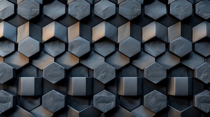 Abstract black honeycomb pattern.