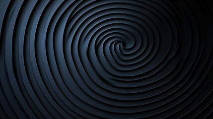 Dark Spiral Design with Smooth Waves Creating a Sense of Motion and Depth in Abstract Background