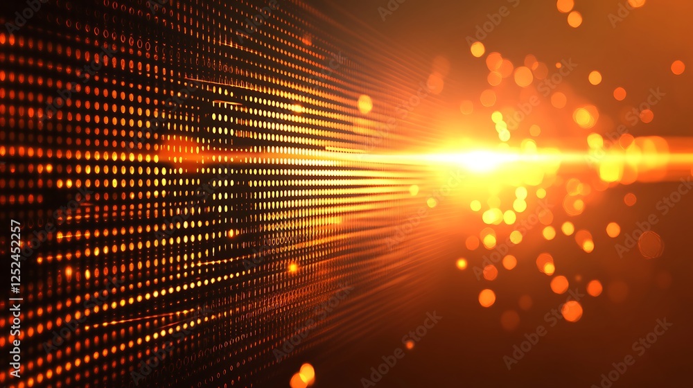 Aufkleber abstract digital data stream illuminated brightly