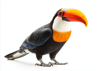 Obraz premium Selective focus hornbill isolated on white background, Toucan on white background.