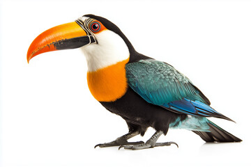 Fototapeta premium Selective focus hornbill isolated on white background, Toucan on white background.