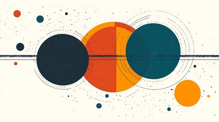 Obraz premium Abstract Cosmic Circles Planets Design Artwork