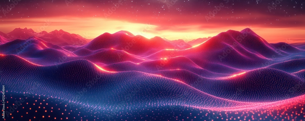 Aufkleber futuristic digital background for cyberpunk art style with neon lights data transfer encryption and 