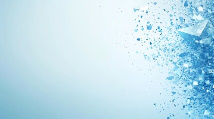 Abstract Blue Crystal Shard Explosion Background